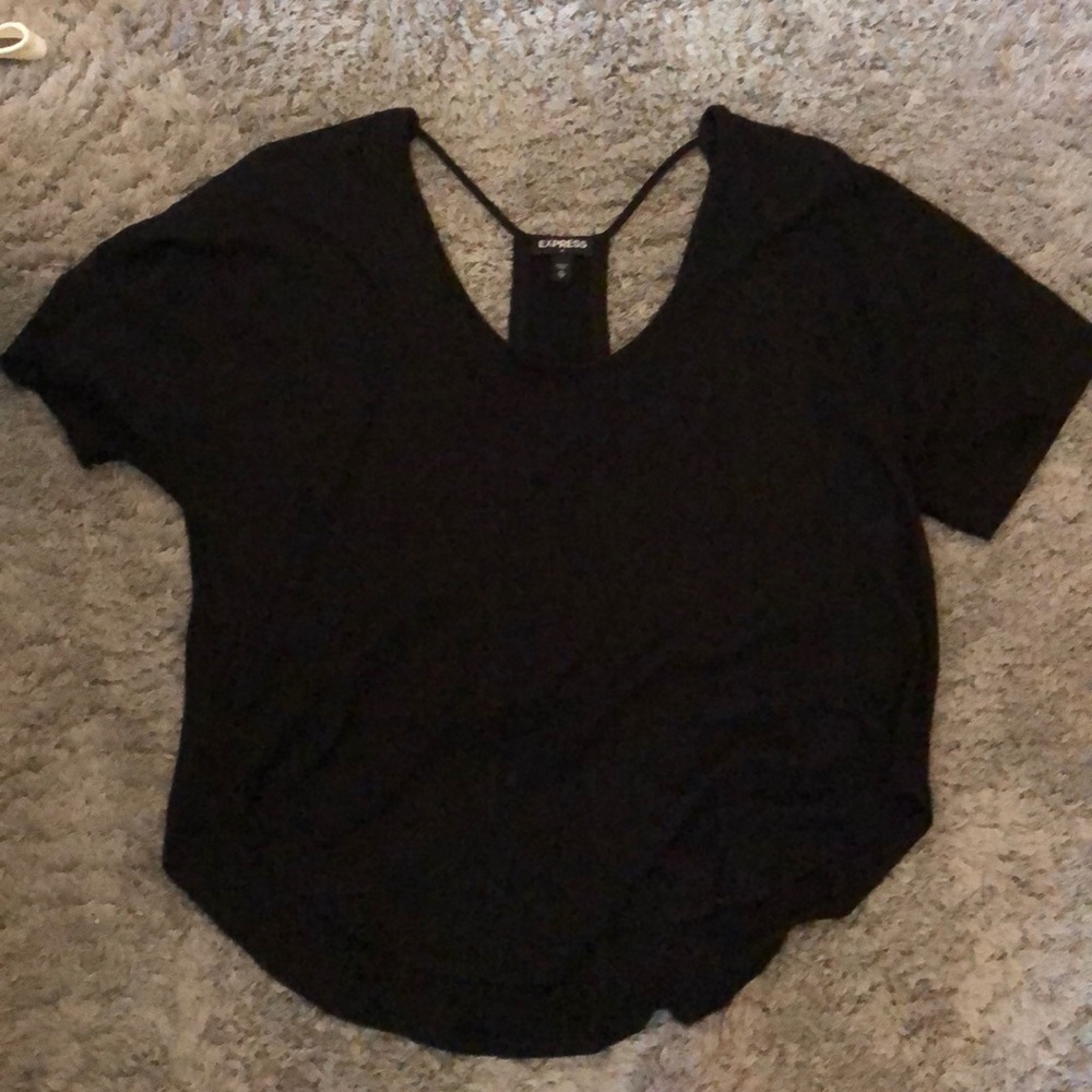 Black Express TShirt with racer back detail